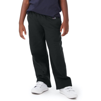 Champion Youth Powerblend® Open-Bottom Fleece Pant with Pockets