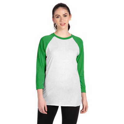 NEXT LEVEL APPAREL Unisex Triblend Three-Quarter Sleeve Raglan