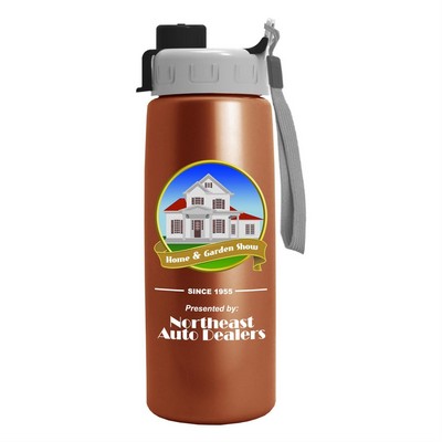 26 Oz. Metalike Flair Bottle - Quick Snap Lid - Digital