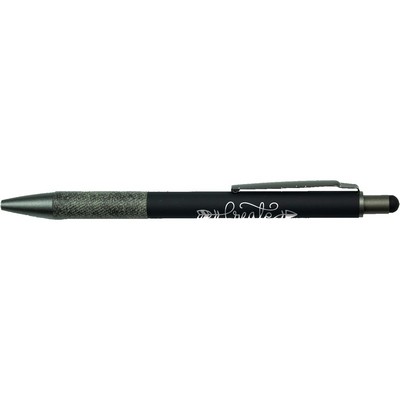 Soft Touch Aluminum Stylus Pen W/ Paper Grip