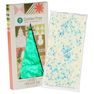 3.5 Oz. Belgian Chocolate in Tree Window Box - Winter Wonderland Bar