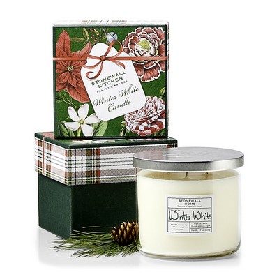 Stonewall Home For The Holidays Candle with Gift Box - White