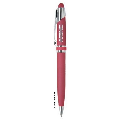 Twist Action Ballpoint Pen w/Satin Chrome Accent