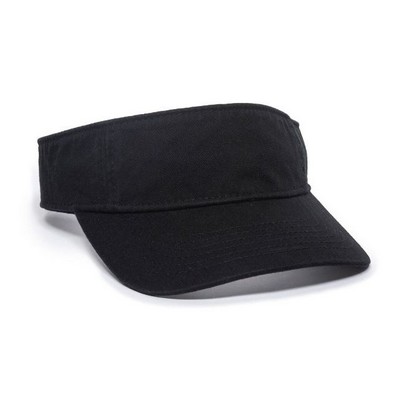 Garment Washed Visor w/Hook & Loop Back