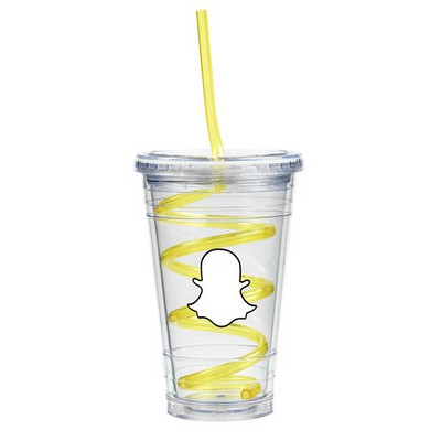 16 Oz. Slurpy Acrylic Tumbler w/Crazy Straw