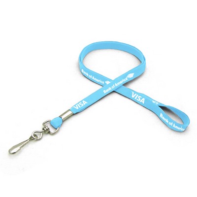 3/8" Silkscreened Tubular Lanyard w/ J Hook