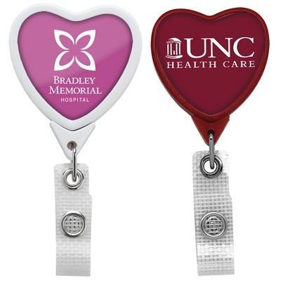 Jumbo Anti-Microbial Heart Retractable Badge Reel