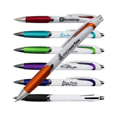 White Crest Grip Pen (Spot Color)