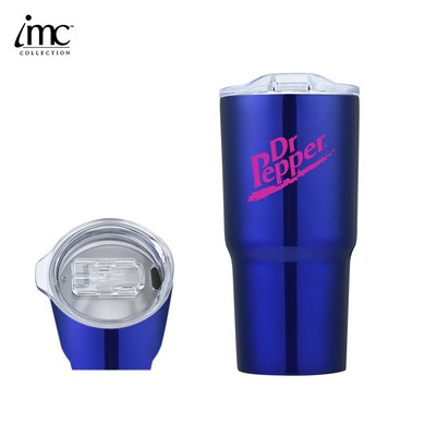 20 oz Double-Walled Stainless Steel Tumbler w/ Leakproof Lid Slide Closure