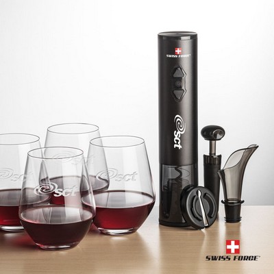 Swiss Force® Opener & 4 Reina Stemless Wine