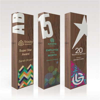 Walnut Award 9" Rectangular - Letter