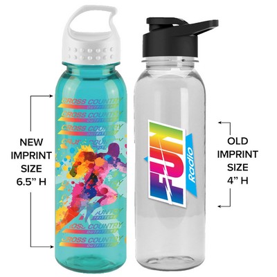 24 Oz. Transparent Sports Bottle w/Crest Lid & Digital Imprint