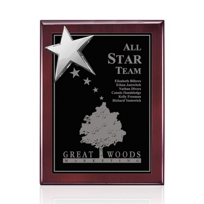 Rising Star Plaque - Rosewood/Chrome 9"x12"