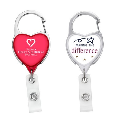 JUMBO Heart Carabiner Retractable Badge Reel