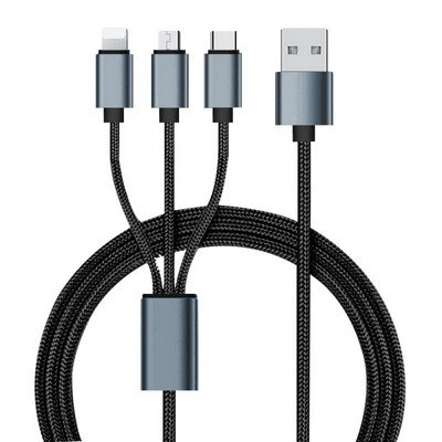 Connect Reach - 5ft 3-In-1 Braided Charging Cable