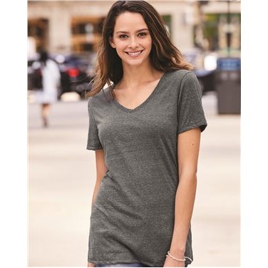 Jerzees® Women's Snow Heather Jersey V-Neck T-Shirt