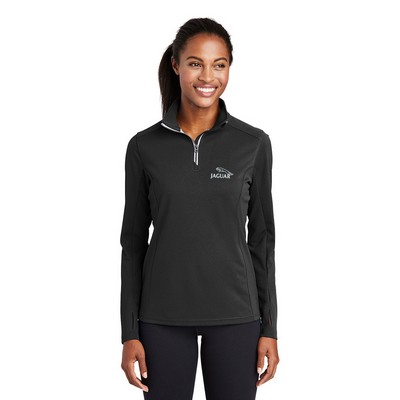 Sport-Tek® Ladies Sport-Wick® Textured 1/4-Zip Pullover