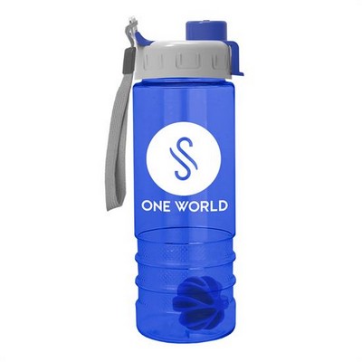 24 Oz. Transparent Salute Shaker Bottle w/Quick Snap Lid