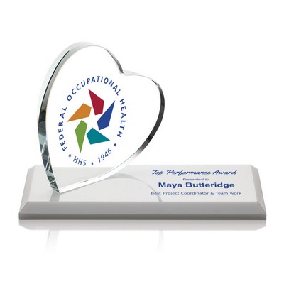 VividPrint™ Award - Northam Heart/White 3"x7"