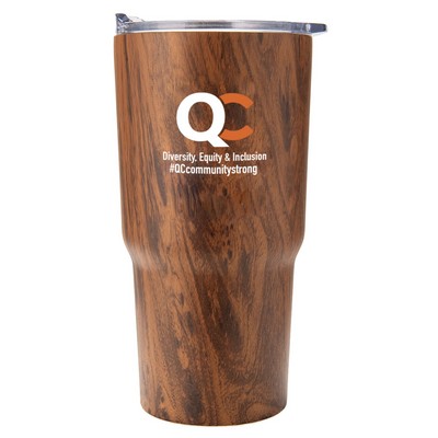 Promo Revolution - 20 Oz. Dual Wall Vaccum Sealed Tapered Tumbler - Woodgrain