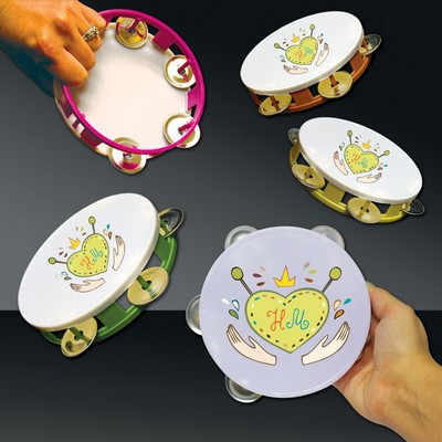 5 1/2" Digi-Printed Tambourine w/Metal Ringers