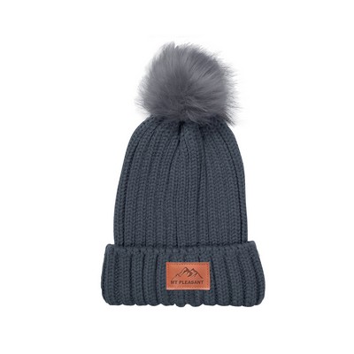 Leeman Knit Beanie With Fur Pom Pom