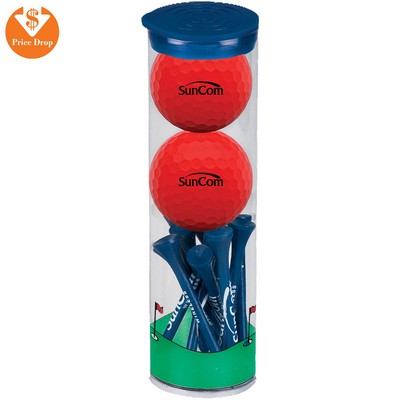 2 Ball Tall Tube W/ Wilson Duosoft Golf Balls