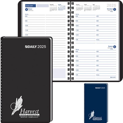 Ruled Desk Planner, 1 Day Per Page Wired to Cover : 2025