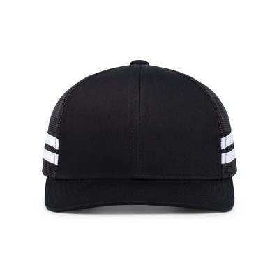 Pacific Headwear Low-Profile Stripe Trucker Cap