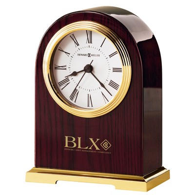 Howard Miller Carter Gloss Rosewood Arch Clock w/ Brass Finish Base