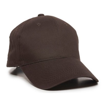 Structured Brushed Twill Cap w/Solid Back & Hook & Loop Tape