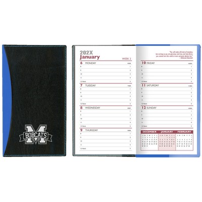 Soft Cover 2 Tone Vinyl Geneva Series Weekly Planner w/ Map / 2 Color