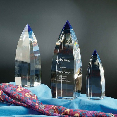 11" Vetri Crystal Award w/Blue Tip