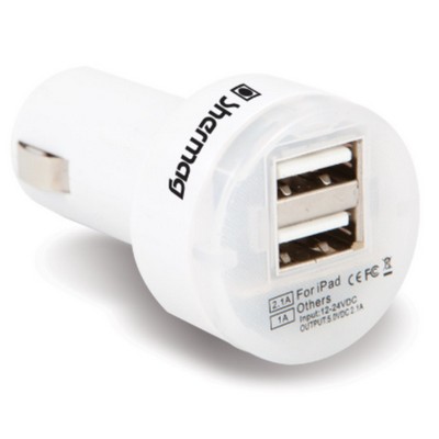 The Mini 2 Port Car Charger - White