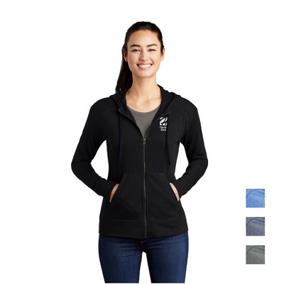 Sport-Tek ® Ladies PosiCharge ® Tri-Blend Wicking Fleece Full-Zip Hooded Jacket