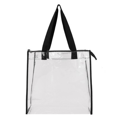 Liberty Bags Clear Tote with Gusseted And Zippered Top