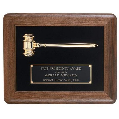 Frame Plaque - Walnut/24K Gavel 12"x15"