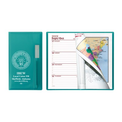 Translucent Vinyl Cover Weekly Planner with Flat Clear Pen