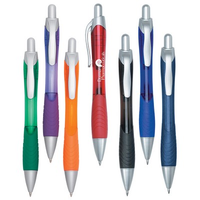 Rio Ballpoint Pen With Contoured Rubber Grip