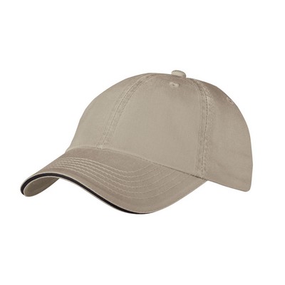 Port & Company® Washed Twill Sandwich Bill Cap