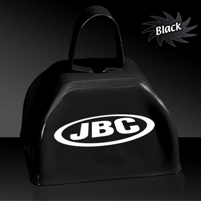 3" Pad Printed Black Metal Cowbell