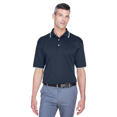 Devon and Jones Men's Tipped Perfect Pima Interlock Polo