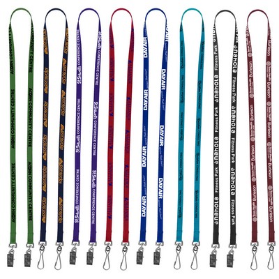 "Culver" 3/4" Width Dual Attachment Silkscreen Polyester Lanyard