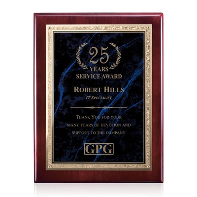 Piano Finish Plaque - Rosewood/Lapis 9"x12"