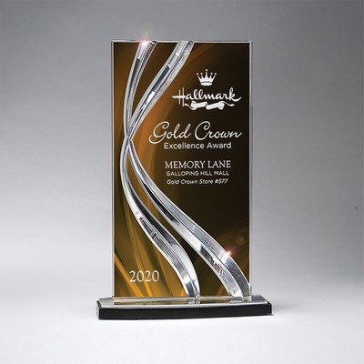 Acrylic Sweeping Ribbon Award - Large