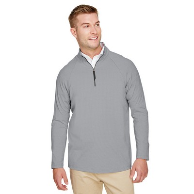 Devon and Jones CrownLux Performance® Men's Clubhouse Micro-Stripe Quarter-Zip