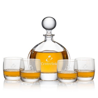 Sandown Decanter & 4 On-the-Rocks