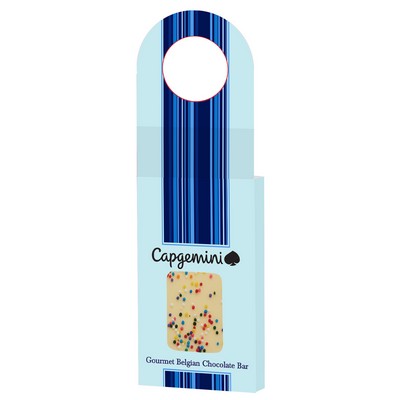 Belgian Chocolate Bar Wine Hanger - White Chocolate Rainbow Nonpareils Bar