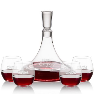 Ashby Decanter & 4 Redmond Stemless Wine