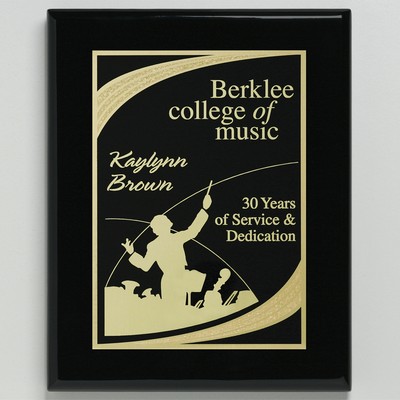 Aberdeen Black Plaque 9" x 12" with Lasered Plate